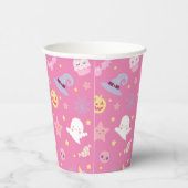 Pink Pasteloween Pattern Halloween Pappbecher (Rechts)