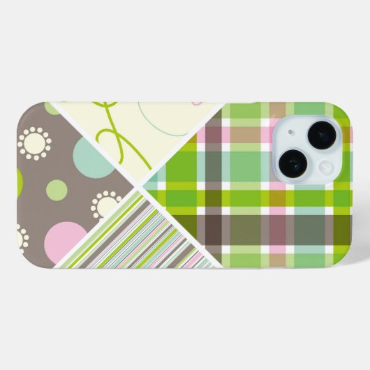 Pink Pastels Karo Dots Scribbles Stripes Patterrn Case-Mate iPhone Hülle (Rückseite (Horizontal))