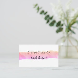 Pink Pastete Wasserfarbe Moderne Personalisiert Visitenkarte
