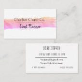 Pink Pastete Wasserfarbe Moderne Personalisiert Visitenkarte (Vorne/Hinten)