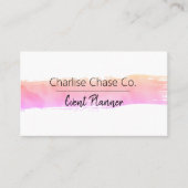 Pink Pastete Wasserfarbe Moderne Personalisiert Visitenkarte (Vorderseite)