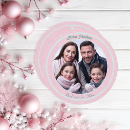 Pink Pastor Weihnachtsfamilie Flat Holiday Card Feiertagskarte