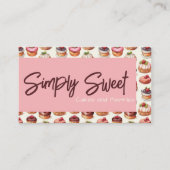 Pink Pastry Cupcake Business Card Visitenkarte (Vorderseite)