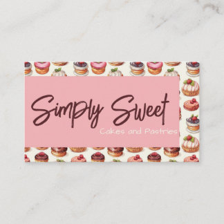 Pink Pastry Cupcake Business Card Visitenkarte