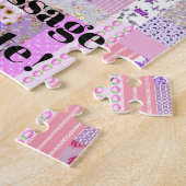 Pink Patchwork Benutzerdefinierte Meldung Puzzle (Seite)