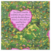 PINK PATCHWORK JOHN 3:16 FLORAL FABRIC STOFF (Nahaufnahme)