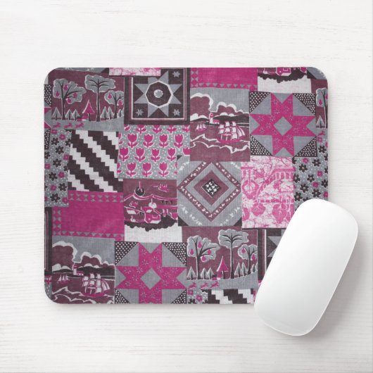 Pink Patchwork Mousepad (Mit Mouse)