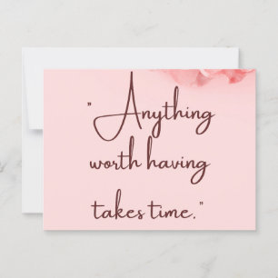 Pink Patient zahlt sich aus - Motivierend Zitat-Po Postkarte