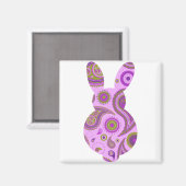 Pink Pattern Bunny Shape Magnet (Vorderseite/Rückseite)