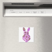 Pink Pattern Bunny Shape Magnet (In Situ (Geschirrspüler))