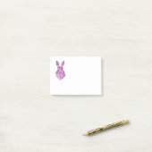 Pink Pattern Bunny Shape Post-it Klebezettel (Auf Schreibtisch)