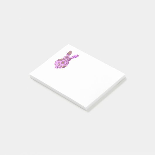 Pink Pattern Bunny Shape Post-it Klebezettel (angewinkelt)