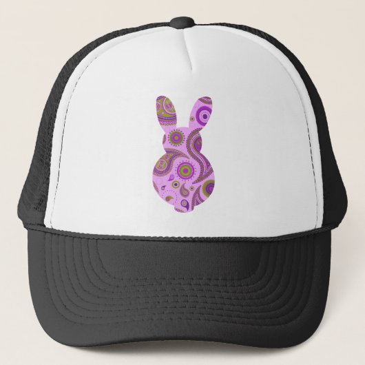 Pink Pattern Bunny Shape Truckerkappe (Vorderseite)