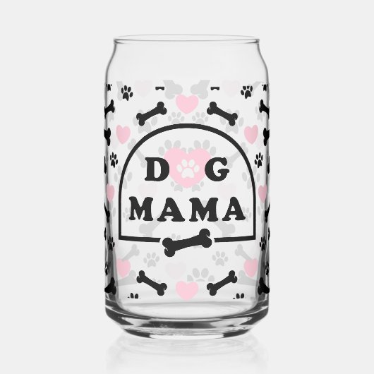 Pink Pattern Dog Mama Dosenglas (Links)