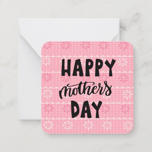 Pink Pattern Mothers Day Card Mitteilungskarte (Vorderseite)