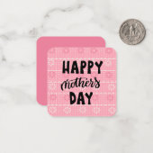 Pink Pattern Mothers Day Card Mitteilungskarte (Vorderseite/Rückseite Beispiel)