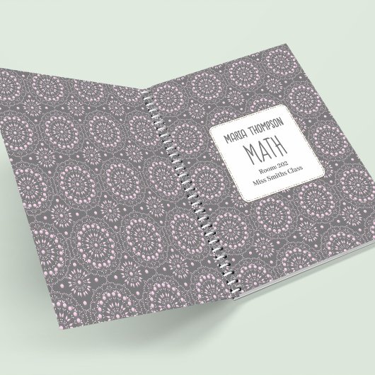 Pink Pattern School Personalisiert Notizblock