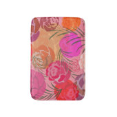 Pink pattern with flowers and plants badematte (Vorderseite Vertikal)