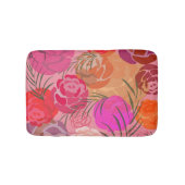 Pink pattern with flowers and plants badematte (Vorderseite)