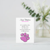 Pink Paw, Dog Groomer, Dog Walker, Pet Shop Visitenkarte (Stehend Vorderseite)