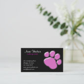 Pink Paw, Dog Groomer, Dog Walker, Pet Shop Visitenkarte (Stehend Vorderseite)