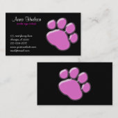 Pink Paw, Dog Groomer, Dog Walker, Pet Shop Visitenkarte (Vorne/Hinten)