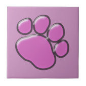 Pink Paw, Dog Paw, Tierpaw, Paw Print Fliese (Vorderseite)
