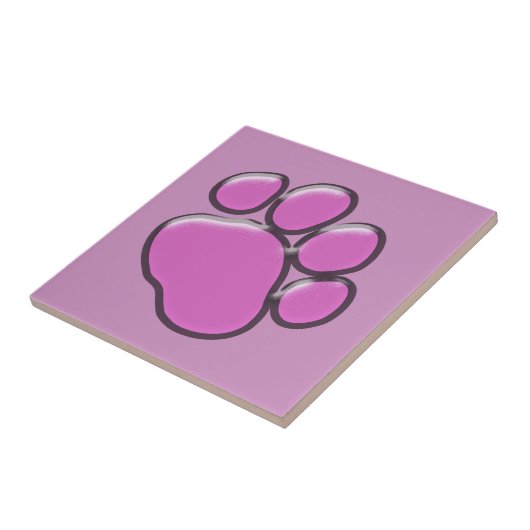 Pink Paw, Dog Paw, Tierpaw, Paw Print Fliese (Seite)