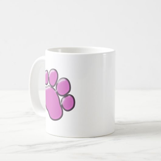 Pink Paw, Dog Paw, Tierpaw, Paw Print Kaffeetasse (Vorderseite Links)