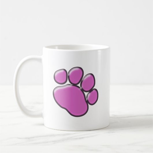 Pink Paw, Dog Paw, Tierpaw, Paw Print Kaffeetasse (Links)