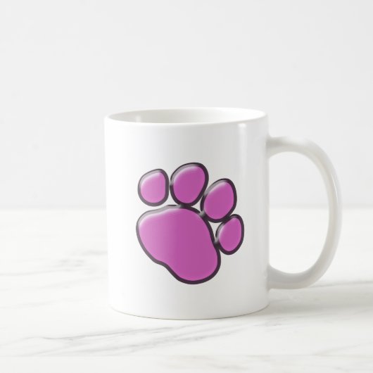 Pink Paw, Dog Paw, Tierpaw, Paw Print Kaffeetasse (Rechts)
