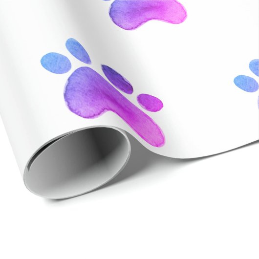 Pink Paw druckt Katzen Tierfuß Geschenkpapier (Rolleneckpunkt)