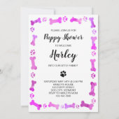 Pink Paw druckt neue Dog Puppy-Dusche für Haustier Einladung (Rückseite)