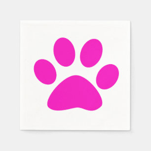 Pink Paw druckt Niedlich Girly Colorful Holiday Wh Serviette