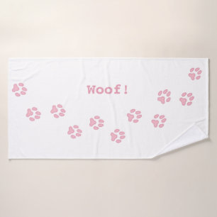 Pink Paw druckt Niedlichen Personalisierten Hunden Badehandtuch
