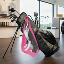 Pink Paw Fection: Boston Terrier Golf Towel