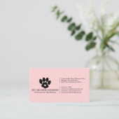 Pink Paw Minimalistisch Pet Branding Mobile Groome Visitenkarte (Stehend Vorderseite)