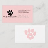 Pink Paw Minimalistisch Pet Branding Mobile Groome Visitenkarte (Vorne/Hinten)