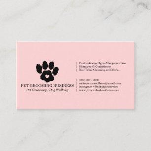 Pink Paw Minimalistisches Pet-Branding Mobile Groo Visitenkarte