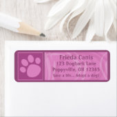 Pink Paw Print Address Labels (Insitu)