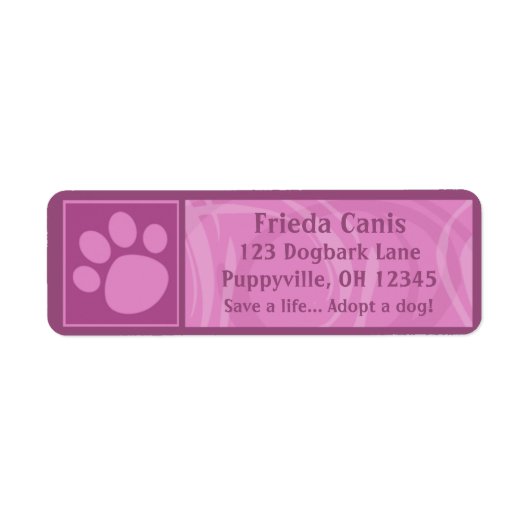 Pink Paw Print Address Labels (Vorne)