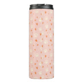 Pink Paw Print Heart Pattern Thermosbecher (Rückseite)
