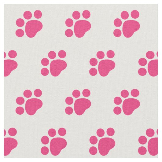 Pink Paw Print Pattern Stoff (Nahaufnahme)