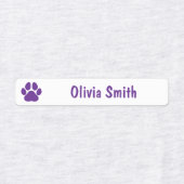 Pink Paw Print Personalized Kids Name Labels Etiketten (Design 1)