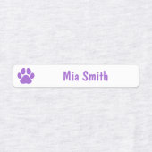 Pink Paw Print Personalized Kids Name Labels Etiketten (Design 2)