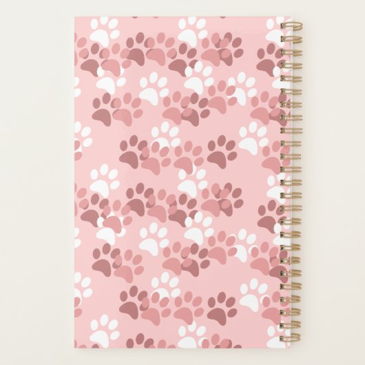 Pink Paw Print Planner Planer (Rückseite)