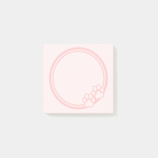 Pink Paw Print Post-it Klebezettel (Vorderseite)