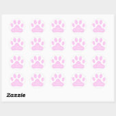 Pink Paw Print Runder Aufkleber (Blatt)