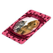 Pink Paw Prints Memorial für Katze oder Hund Magnet (Linke Seite)