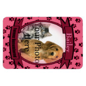 Pink Paw Prints Memorial für Katze oder Hund Magnet (Horizontal)